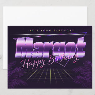 Margot Nom Prénom carte rétro lilas pour l'anniver