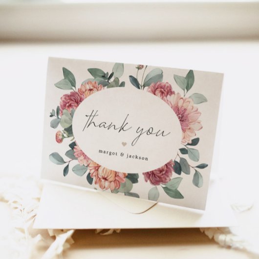 MARGOT Stof Roos Blozen Bloem Boheemse Tuin Tha Bedankkaart