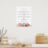 MARGOT Stof Roze Blush Roze Bloem Boho Tuin Me Poster (Keuken)