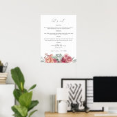 MARGOT Stof Roze Blush Roze Bloem Boho Tuin Me Poster (Thuiskantoor)