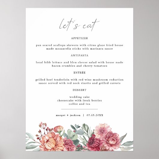 MARGOT Stof Roze Blush Roze Bloem Boho Tuin Me Poster (Voorkant)