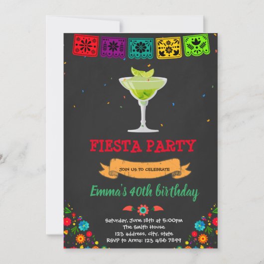 Margrita feest thema verjaardag kaart (Voorkant)
