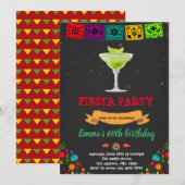 Margrita feest thema verjaardag kaart (Voorkant / Achterkant)