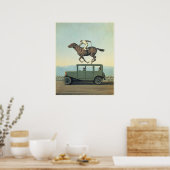 MARGRITTE HORSE RACING CAR Art Poster (Cuisine)