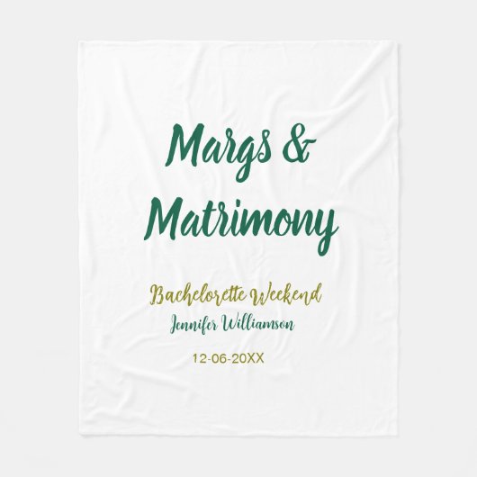 Margs and matrimony add name date bachelorette par fleece deken (Voorkant)