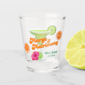 Margs And Matrimony Bachelorette-feestje Shot Glas (Voorkant)
