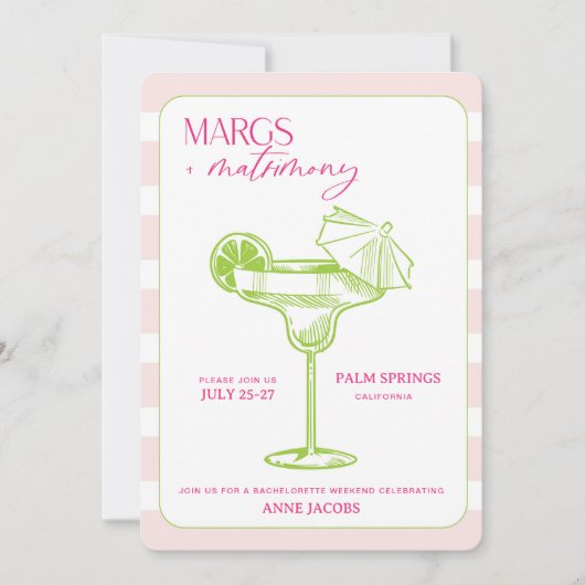 Margs en het huwelijk Bachelorette uitnodiging (Voorkant)