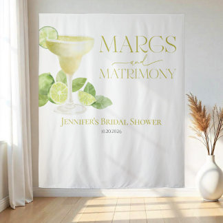 Margs en het huwelijk | Vrijgezellenfeest achtergr Wandkleed
