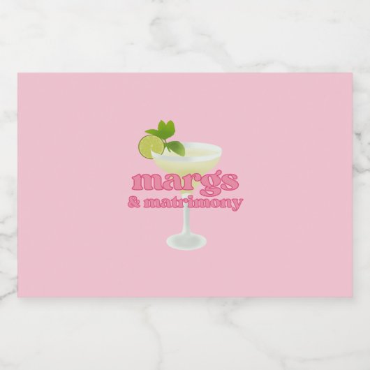 Margs en Huwelijk Bachelorette Party Likeurfles Etiket (Enkel label)