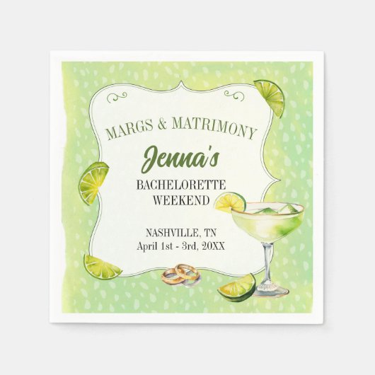 Margs en Huwelijk Bachelorette Party Servet (Voorkant)