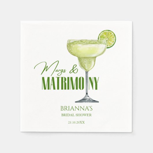 Margs en huwelijk bruidsfeest monogram servet (Voorkant)