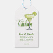 Margs en huwelijk bruidsfeestcadeau met monogram cadeaulabel (Voorkant)