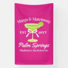 Margs en Huwelijk Margaritas Bachelorette Party Spandoek