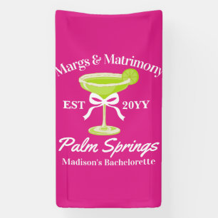 Margs en Huwelijk Margaritas Bachelorette Party Spandoek