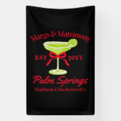 Margs en Huwelijk Margaritas Bachelorette Party Spandoek (Verticaal)