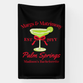Margs en Huwelijk Margaritas Bachelorette Party Spandoek