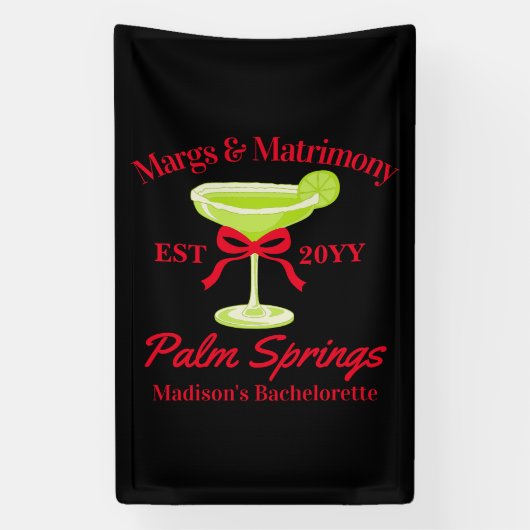 Margs en Huwelijk Margaritas Bachelorette Party Spandoek (Verticaal)
