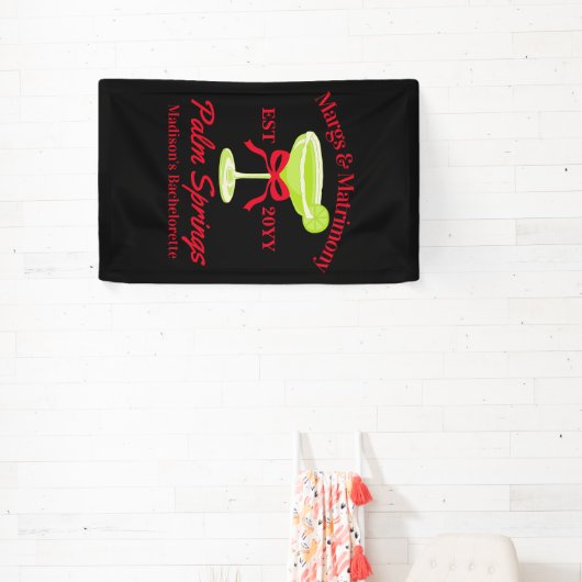 Margs en Huwelijk Margaritas Bachelorette Party Spandoek (Insitu)