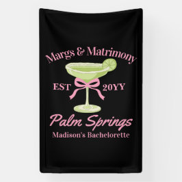 Margs en Huwelijk Margaritas Bachelorette Party Spandoek