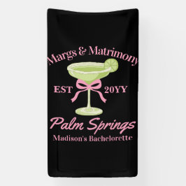 Margs en Huwelijk Margaritas Bachelorette Party Spandoek