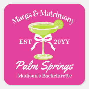 Margs en Huwelijk Margaritas Meisjesuitje Vierkante Sticker