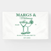 Margs en Huwelijk Strand Bruidsfeest Spandoek (Horizontaal)