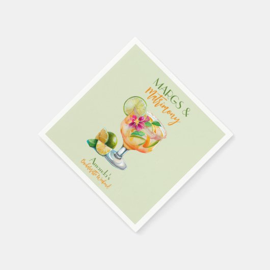 Margs en Huwelijk Tequila & Fiesta Bachelorette Servet (Hoek)