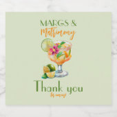 Margs en Huwelijk Tequila & Fiesta Bachelorette Sparkling Wijnetiket (Enkel label)