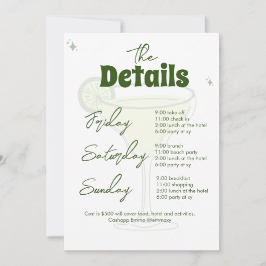 Margs en huwelijk vrijgezellenfeest uitnodiging re (Achterkant)