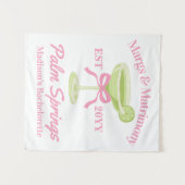 Margs en Matrimony Bachelorette Party Achtergrond Wandkleed (Voorkant (horizontaal))