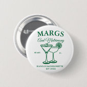 Margs en Matrimony Beach Bachelorette feest Ronde Button 5,7 Cm (Voorkant /achterkant)