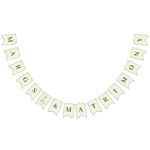 Margs en Matrimony Groen Gestreept Vlaggetjes