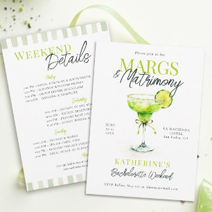 Margs Huwelijk Margaritas Lime Meisjesuitje Party Kaart