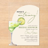 Margs & Huwelijk Modern Vrijgezellenfeest Acryl Uitnodigingen (Voorkant)