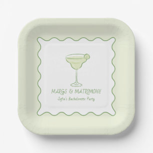 "Margs & Huwelijk" Moderne Lime Meisjesuitje Papieren Bordje