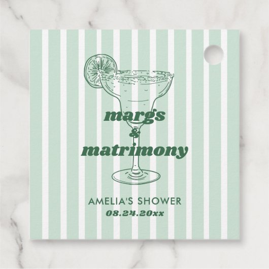 Margs & Huwelijk Retro Bachelorette Bruidsfeest Bedankjes Labels (Achterkant)