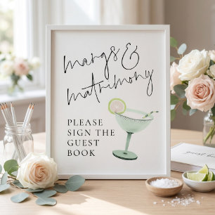 Margs Huwelijks Gastboek Handtekening Bruidsfeest  Poster
