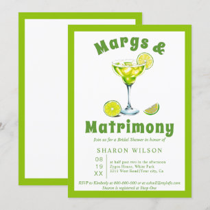 Margs & Huwelijkscocktail groen vrijgezellenfeest Kaart