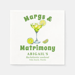 Margs & Huwelijkscocktail lime green bachelorette Servet