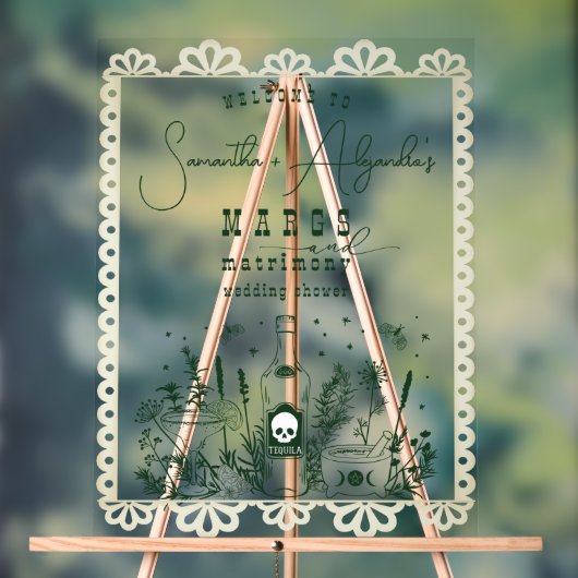 Margs Huwelijksfeest Schedelfeest Koppel Bruisfees Acryl Bord (Neutraal)