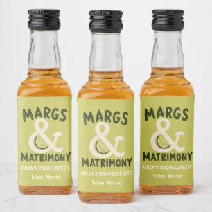 Margs & Matrimony Aangepaste Tequila voor vrijgeze Likeurfles Etiket