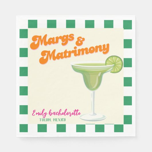 Margs & Matrimony Bachelorette Weekend feest Servet (Voorkant)