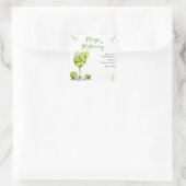 Margs & Matrimony Cocktail Bruiloft Dank Je Vierkante Sticker (Tas)