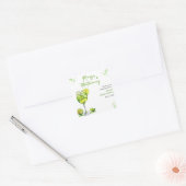 Margs & Matrimony Cocktail Bruiloft Dank Je Vierkante Sticker (Envelop)