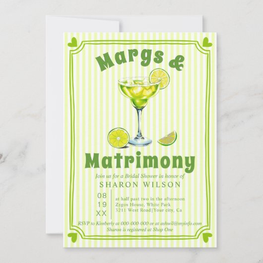 Margs & Matrimony krabbelrand bruidsmeisjesfeestje Kaart (Voorkant)