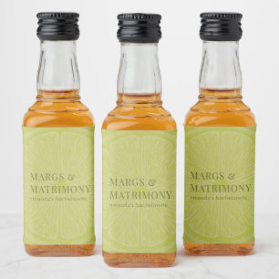 Margs & Matrimony Limegroene Meisjesuitje Feest Likeurfles Etiket