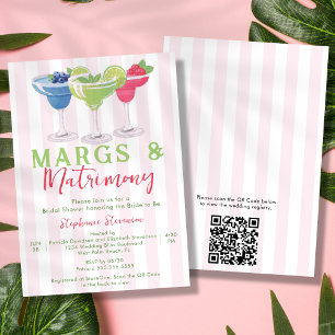 Margs & Matrimony Margarita QR Code Bruiloftsfeest Kaart