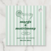 Margs & Matrimony Retro Bachelorette Bruiloftsfees Bedankjes Labels (Achterkant)