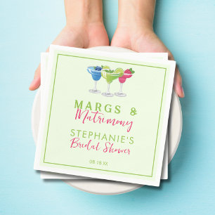 Margs & Matrimony Retro Limegroene Bruiloftsborrel Servet