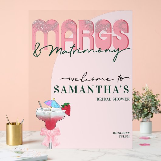 Margs Matrimony Tequila Bach Bruidsmeisjesfeest Ve Acryl Bord (Huwelijk)